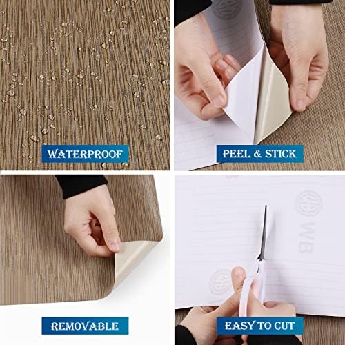 FunStick 24"x394" Textured Tan Brown Wallpaper Peel and Stick Grasscloth - Image 4