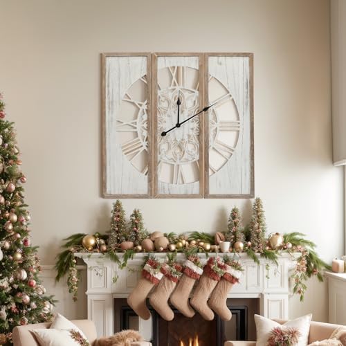RiteSune Unique 30" Wall Clock for Living Room Decor by RiteSune