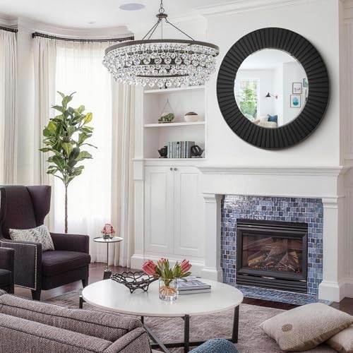 Chende 36'' Black Circle Mirror - Image 6