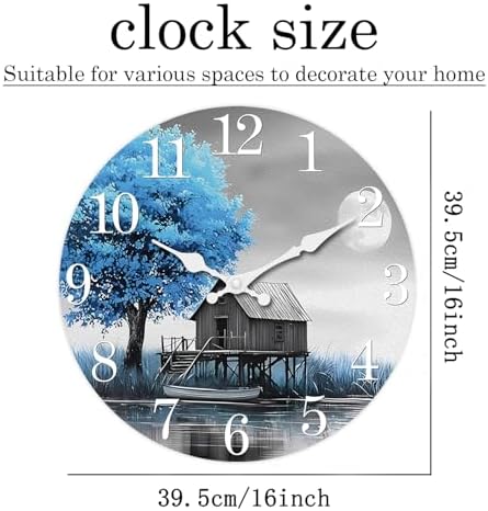 XNM 16 Inch Farmhouse Wooden Wall Clocks Battery Operated - Image 3
