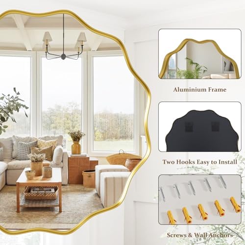Gold Scalloped Circle Mirror - Image 4