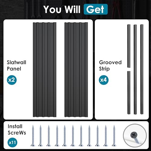 Brakki Slat Wall Paneling 2x4 Ft, Slatwall Garage Organizer Storage System - Image 3