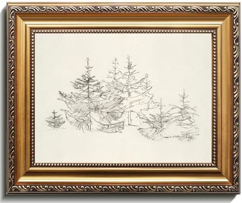 uniro Vintage Gold Framed Wall Art, Vintage Christmas Canvas Art Prints Painting by uniro