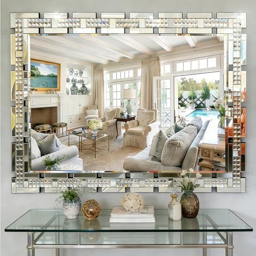 Chende 36" x 47" Crystal Large Wall Decor Mirror by ChendeMirror
