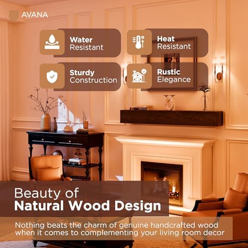 Avana Handcrafted Natural Wood Fireplace Mantel - Image 4