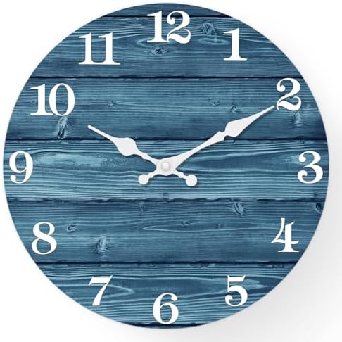 XFM Blue Farmhouse Wall Clocks Battery Operated 24 Inch by XFMWallClock