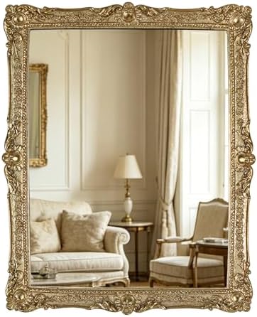 OIGUMR Decorative Wall Mirror, Freestanding or Wall Mount, 13x 16 inch by OIGUMR