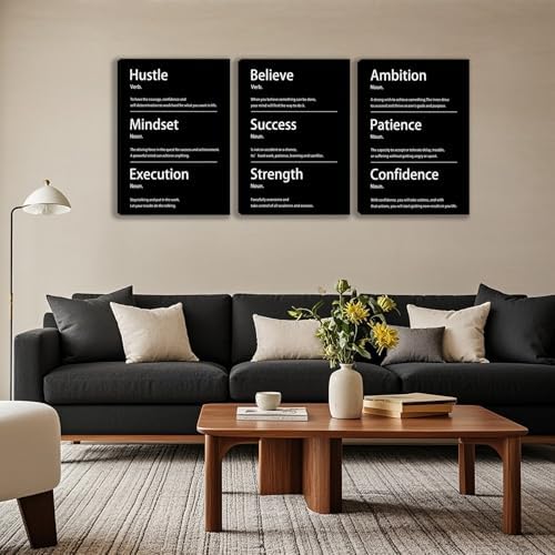 3 Panel Print Canvas Wall Art Motivational Office Wall Decor Painting - Image 6