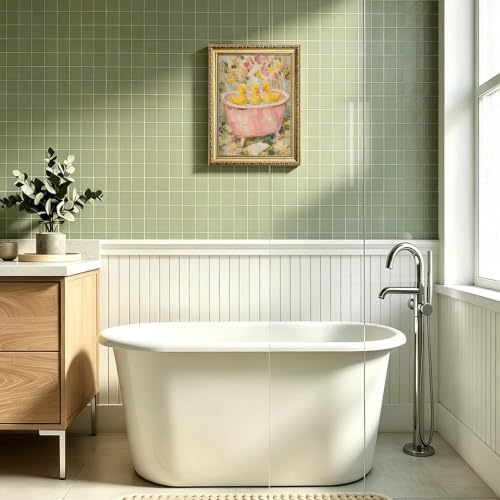 Gold Framed Vintage Duck Wall Art, Cute Duck Bathtub Print - Image 6