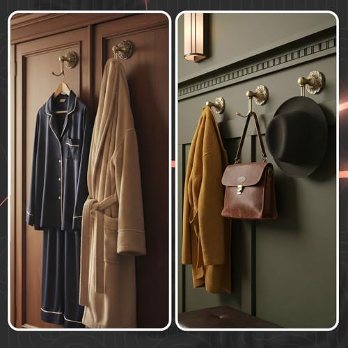 Yaocom 4 Pack Antique Towel Hooks Wall Mounted - Image 6