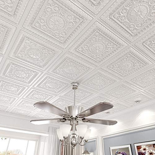 Art3d 12-Pack PVC Drop Ceiling Tiles, Plastic Sheet in White, 2 x 2 ft - Image 2