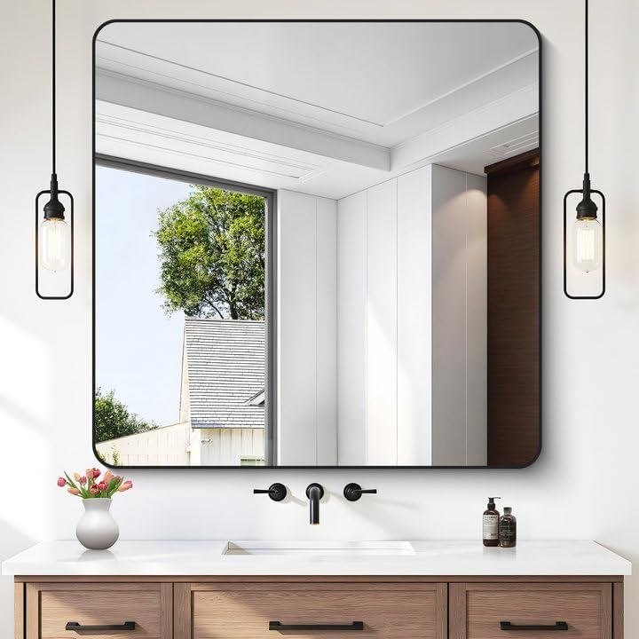 FORBATH Bathroom Mirror 42x42 Inch, Large Square Vanity Mirror by FORBATH