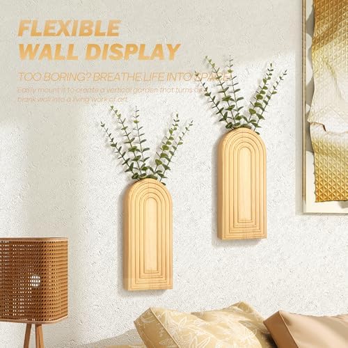 EOSAHR Wall Vase: Wall Planter for Boho Decor Accents, Original Wood - Image 5