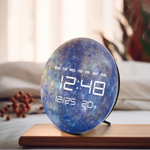 Digital Wall Clock, LED Mercury Design, Temperature Display - Image 7