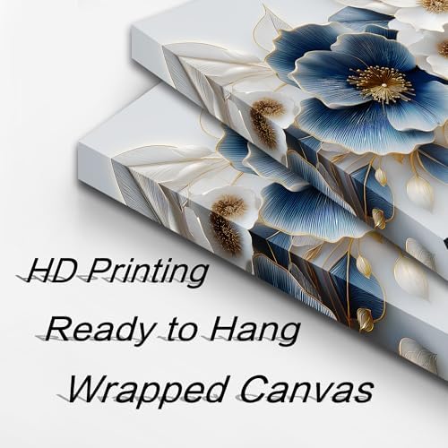 Large Canvas Wall Art for Living Room Blue and White Floral Print Painting wall - Image 7