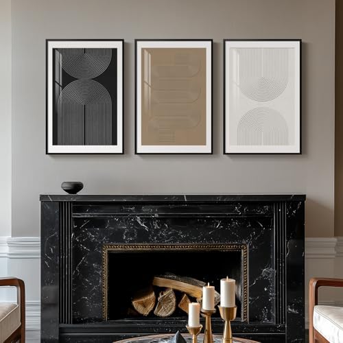Framed Boho Neutral Abstract Wall Art Set, 3 Piece Canvas Prints, 16x24 In - Image 3