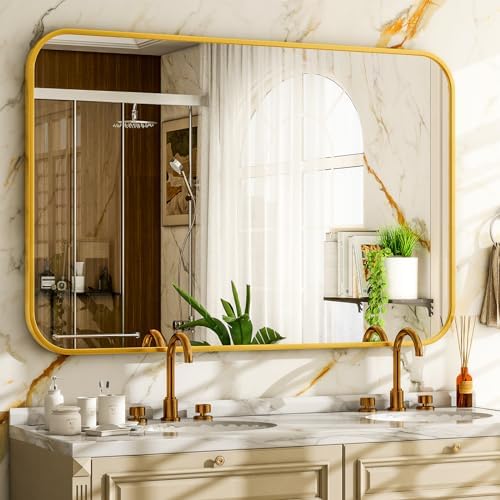 Easly 30 x 40 Inch Bathroom Mirror, Rounded Rectangular Vanity Mirror by EASLY
