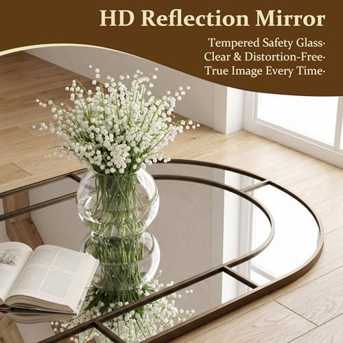 78" x 38" Arched Full Length Floor Mirror, Farmhouse Window Pane Mirror - Image 5