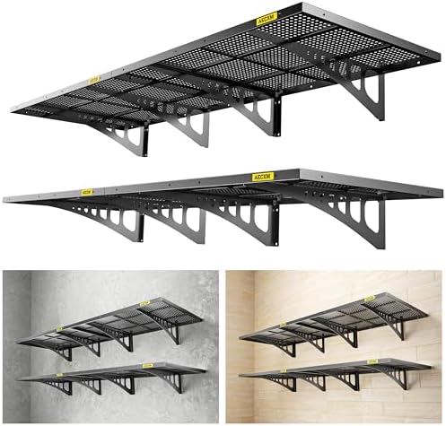 Aecxm 4-Pack 2x3ft Adjustable Garage Wall Shelving 1120lbs Load Capacity Heavy by AECXM