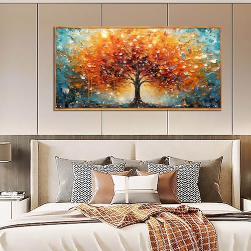 Framed Canvas Wall Art for Living Room Bedroom Office Large Tree of Life Wall - Image 3
