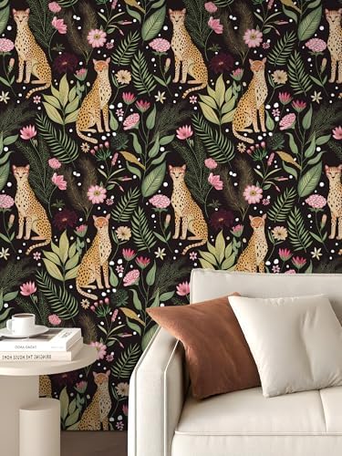 Floralplus Black Leopard Wallpaper Peel and Stick Wallpaper Removable Vintage - Image 6