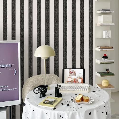 Black Stripe Peel and Stick Wallpaper 15.7" x 1180" - Image 4