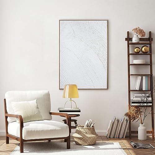 Zessonic White Geometry Abstract 3D Textured Hand-Painting Wall Art - Image 4