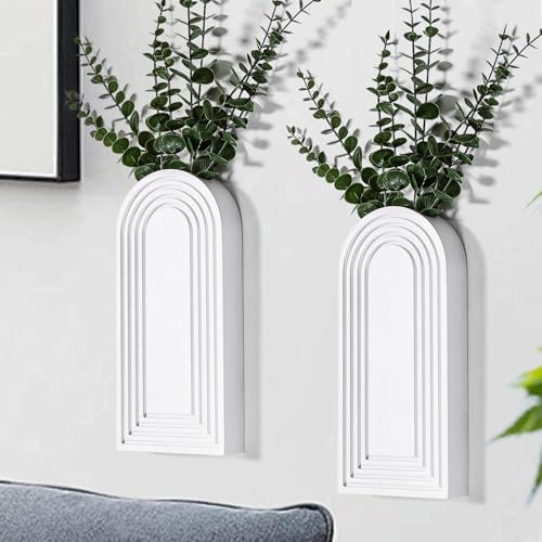 Dnnnii 2 Pack Wooden Wall Vase Set by Dnnnii