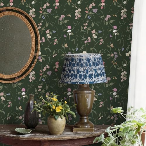 Vintage Wallpaper Peel and Stick Dark Green Floral Wallpaper Leaf Contact Paper - Image 4