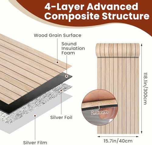 Thick Peel and Stick Slat Wall Panel Self-Adhesive 3D Wood Grain - Image 3