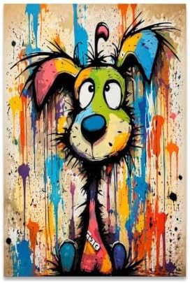 Colorful Cat Face Poster Pop Art Animal Print Canvas Wall Art by Unknown