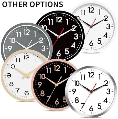 AKCISOT 10 Inch Wall Clock, Silent Battery Operated Analog Clock - Image 4