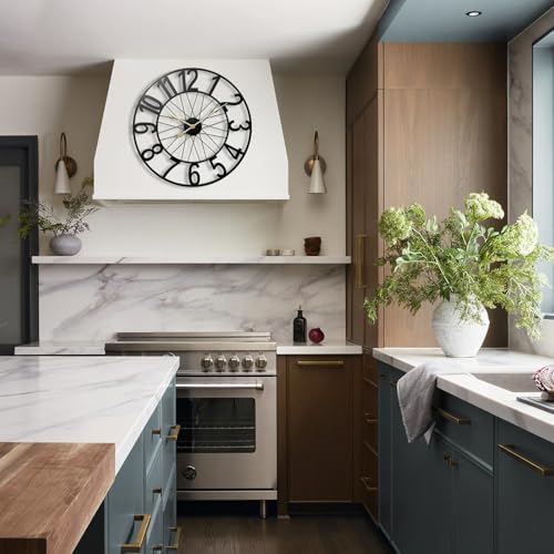 Large Wall Clock, Modern Black Decorative Wall Clock Silent Non Ticking Battery - Image 5