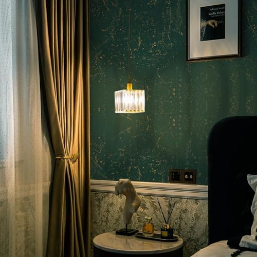 Dimoon 15.7"x78.7"Green Wall Paper Peel and Stick Modern Green and Gold Contact - Image 2