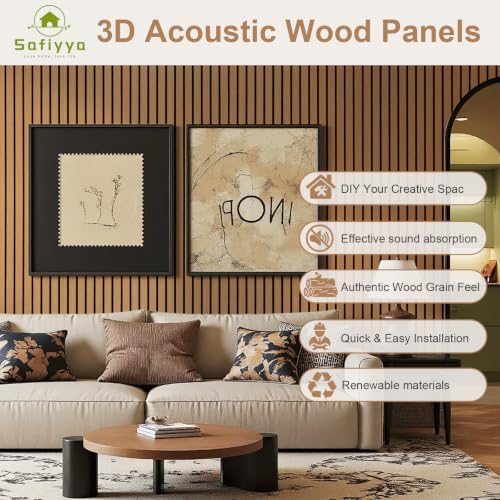 Safiyya 3-Piece 3D Thick Wood Slat Wall Panels - Image 6