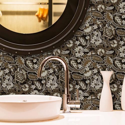 Abyssaly Boho Peel and Stick Wallpaper 17.3" x 118" Vintage Floral - Image 6