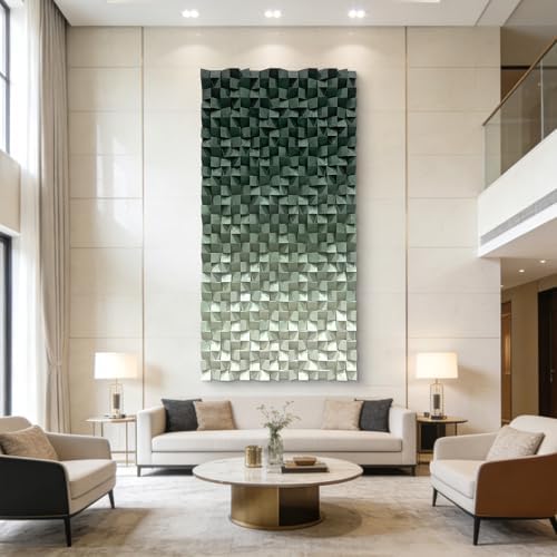 LIUZEYUE Extra Large Pine Wall Sculpture, Gradient Field, Faceted Pine Art by Unknown