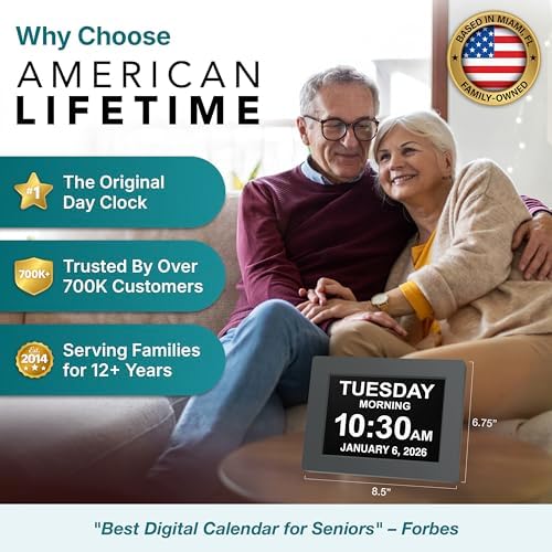 American Lifetime New 2026 Dementia Clock Large Digital Clock - Image 2
