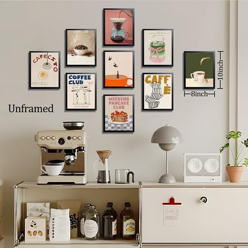XYHYRA Coffee Wall Art Set of 9, Vintage Coffee Bar Canvas Prints Poster - Image 4