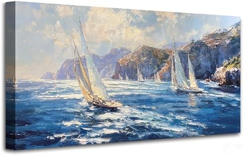 Anolyfi Nautical Coastal Canvas Wall Art by Anolyfi