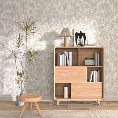 Theper Beige Peel and Stick Wallpaper Boho Contact Paper 17.3"×590" - Image 2