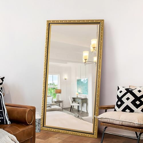 Vintage Gold Wall Mirror 52 x 28 Inch Antique Gold Baroque Mirror - Image 4