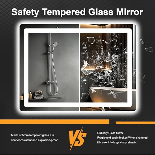 LED Bathroom Mirror with Lights, 24 x 32 Lighted Vanity Wall Mirror - Image 6