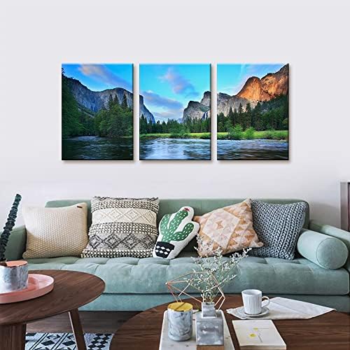 Pacimo Mountain Canvas Wall Art Panorama of Yosemite Valley Pictures Painting - Image 2