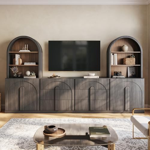 BELLEZE Bijou 126" Wall Unit 6-Piece Modular TV Stand by BELLEZE