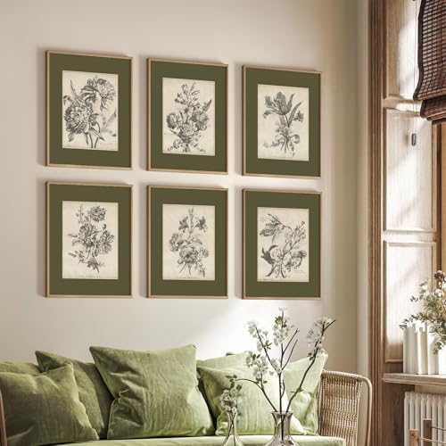 Vintage Floral Wall Art Sketch Flower Prints Antique Botanical Canvas Wall Art - Image 4