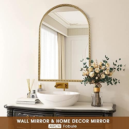 Arched Wall Mirror for Bathroom, Large Modern Distressed Hanging Wall Decor for - Image 2
