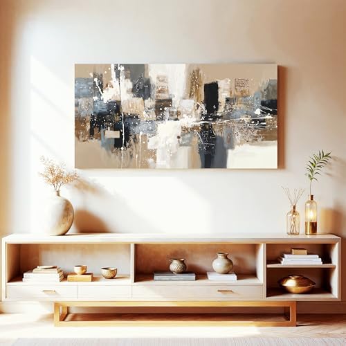Tsomzxng Black Abstract Canvas Wall Art Decor - Image 4