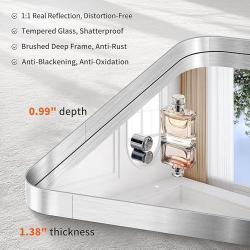 CIRCUMI Silver Bathroom Mirror - Image 3
