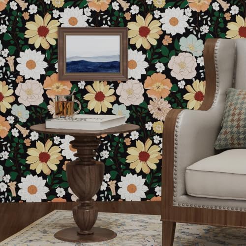 17.7" x 118" Vintage Floral Wallpaper Peel and Stick Boho Floral Contact Paper - Image 6